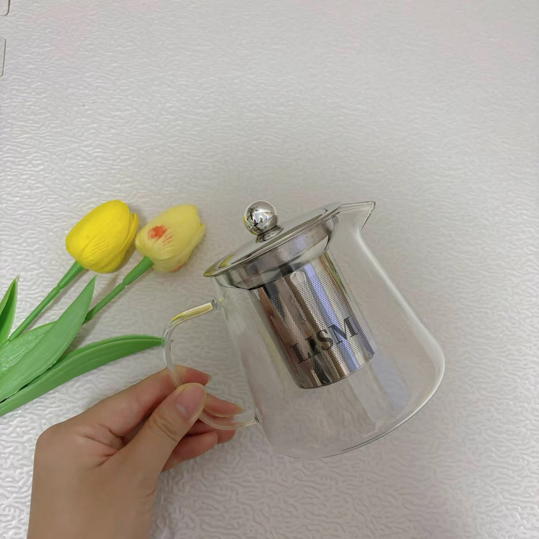 LISM Large teapot, glass teapot, stainless steel detachable