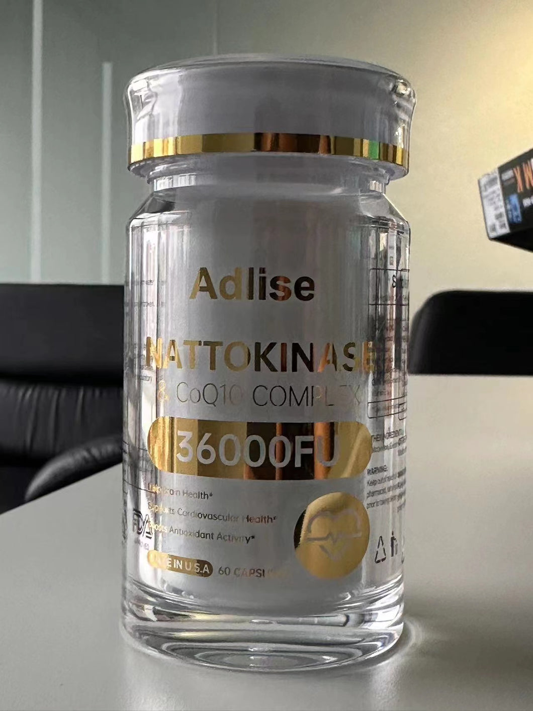 Adlise Nutritional supplements, nattokinase (from non genetically modified soybeans), 36000 FUs activity