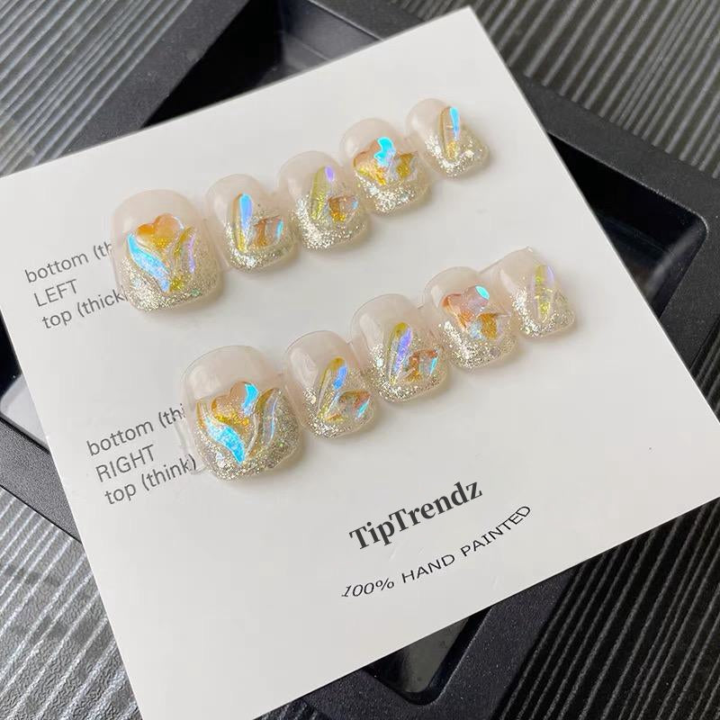 TipTrendz Artificial Nails，Short press nail, nail glue nail kit