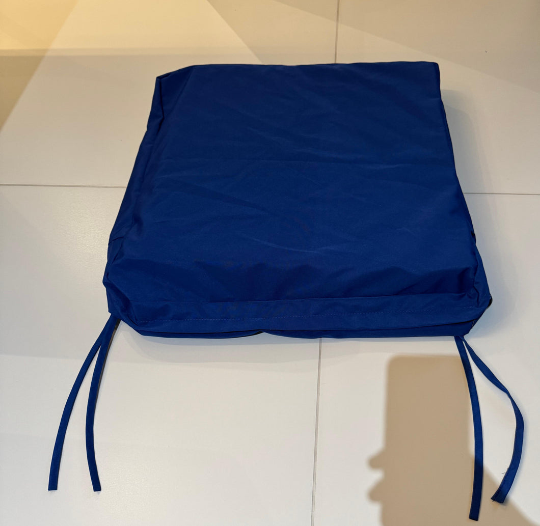 patioglow Outdoor Seat Cushion, Navy Blue, Square Chair Pad with Ties, Waterproof