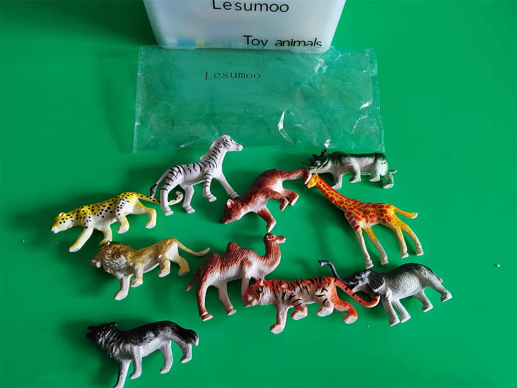 Lesumoo Toy animals,Wildlife image toys, plastic African jungle animal toys