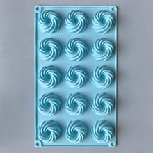 Load image into Gallery viewer, NJDSM 15-Cavity Spiral Shaped Silicone Baking Molds, Chocolate Dessert Cookie Bakeware Mould，Homemade Kitchen Toos
