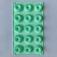 Load image into Gallery viewer, NJDSM 15-Cavity Spiral Shaped Silicone Baking Molds, Chocolate Dessert Cookie Bakeware Mould，Homemade Kitchen Toos
