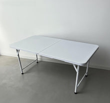 Load image into Gallery viewer, LISM Folding tables,A set of 2 folding tables, 6 feet lightweight folding table, dining table with steel legs that can be folded in half, with handles, suitable for indoor and outdoor use (white)
