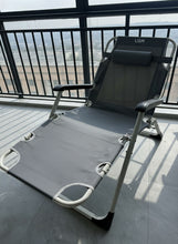 Load image into Gallery viewer, LISM Lounge chairs,With pillow, outdoor foldable lounge chair, 26 inches, gray
