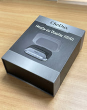 Load image into Gallery viewer, CheDux Heads-up Display (HUD), Transparent Electronic Display Projecting Data from Mobile Device onto Vehicle Windshield, Providing Navigational &amp; Operational Information for Car and Motorcycle Riders
