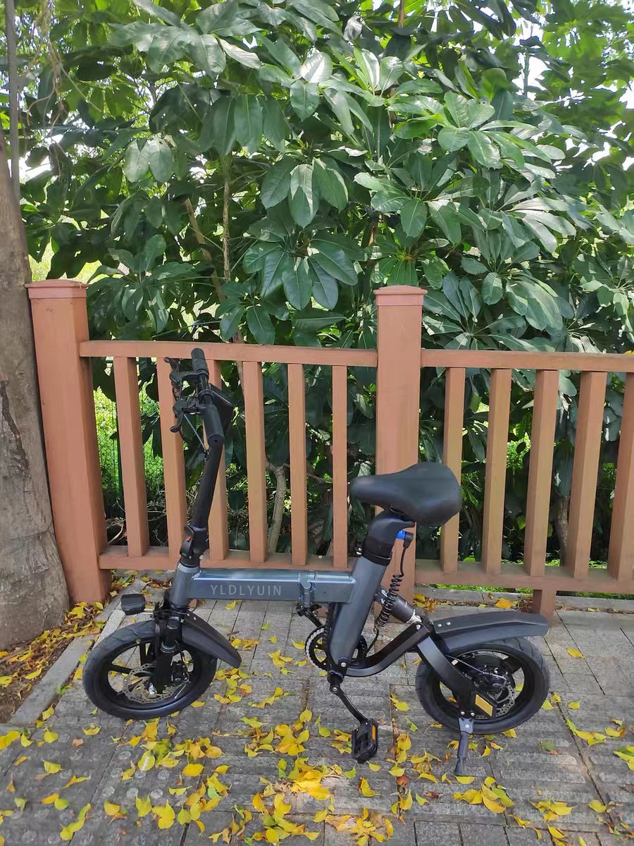 YLDLYUIN Electric bicycle, front and rear shock absorption folding electric bicycle