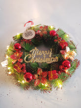 Load image into Gallery viewer, Festive Garlands  incorporating lights,Battery powered Christmas wreath hanging decorations
