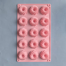 Load image into Gallery viewer, NJDSM 15-Cavity Spiral Shaped Silicone Baking Molds, Chocolate Dessert Cookie Bakeware Mould，Homemade Kitchen Toos
