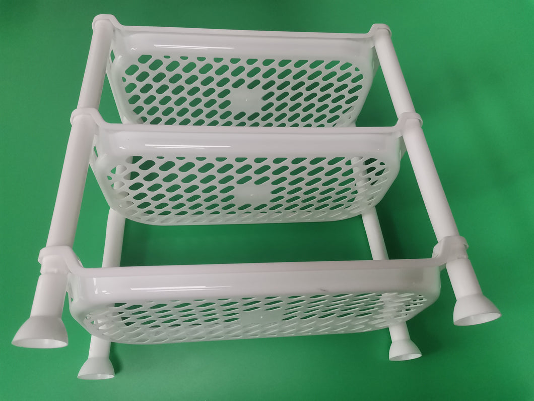 JUSJAHLY plastic storage racks, easy to assemble, saving space in kitchen, laundry, and bathroom
