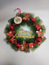 Load image into Gallery viewer, Festive Garlands  incorporating lights,Battery powered Christmas wreath hanging decorations
