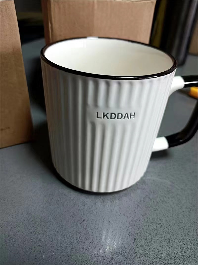 LKDDAH Water cups, large handle cup, ceramic cup, easy to clean and handle