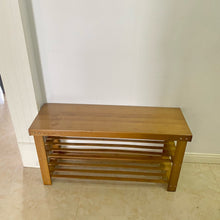 Load image into Gallery viewer, WTILTIH Shoe racks, shoe rack bench, three-layer bamboo shoe storage
