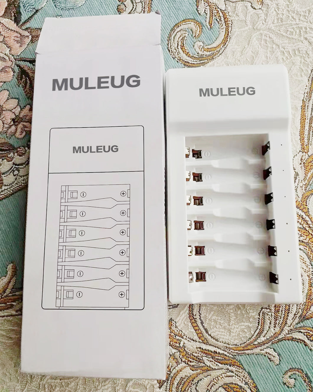 MULEUG electric batteries chargers,  6 bay battery charger, for aa aaa rechargeable batteries