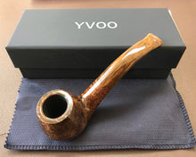 Load image into Gallery viewer, YVOO Pipes, Vintage Ebony Smoking Pipe with Wooden Holder, Other Accessories and Gift Box
