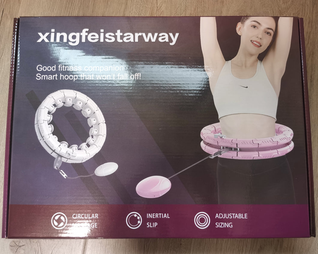 xingfeistarway Smart Weighted Fit Hoop, Detachable Knots, Abdomen Fitness Massage, Great for Adults and Beginners