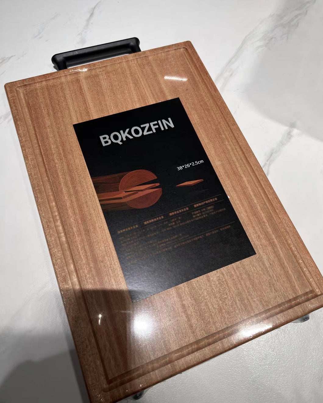 BQKOZFIN Cutting Board - Lifetime Replacement Cutting Boards for Kitchen - Wood Butcher Block and Wooden Carving Board for Meat
