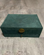 Load image into Gallery viewer, MHMD jewelry box, jewelry box with lock, 2-layer jewelry storage box with 1 drawer, gift for loved ones, green
