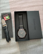 Load image into Gallery viewer, Crown rose Watch， Leather Ultra Thin Minimalist Business Casual Dress Watches
