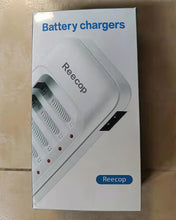 Load image into Gallery viewer, Reecop battery charger, Ni-MH AA &amp; AAA Battery Charger With USB Port for Rechargeable Batteries

