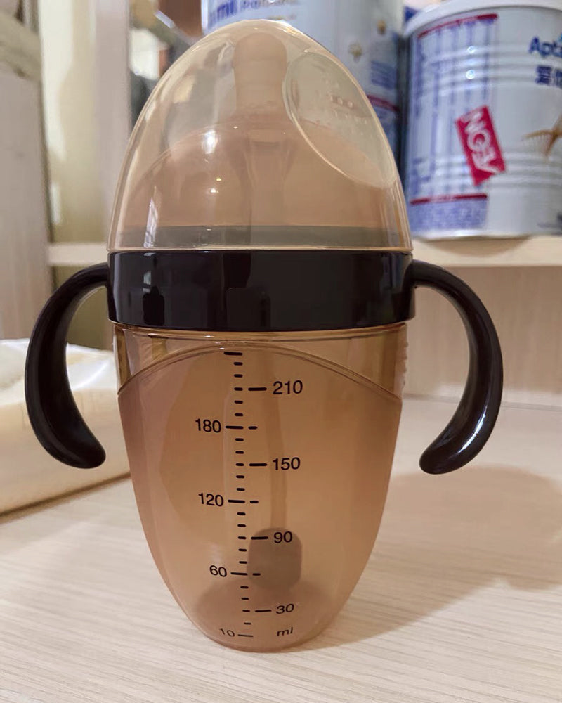 GDMADRE baby bottle with slow flow nipple and handle, PPSU baby bottle