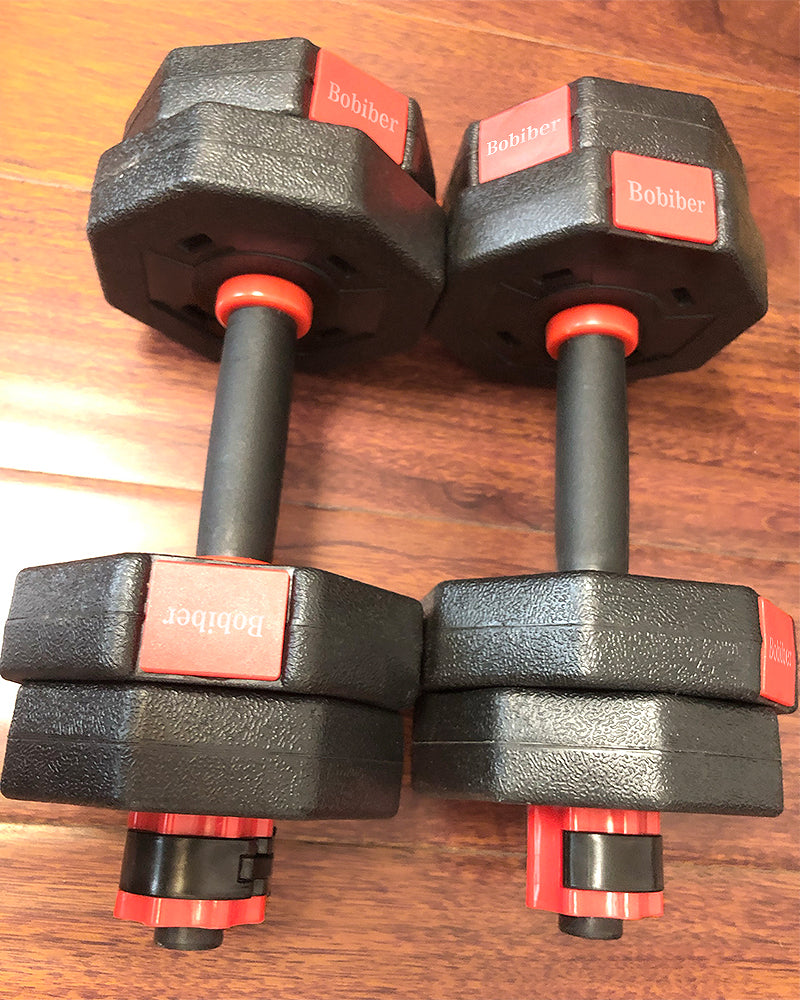 Bobiber dumbbell, adjustable dumbbell barbell weight pair, free weight combo set, non-slip neoprene hands, multi-purpose, home, gym, office