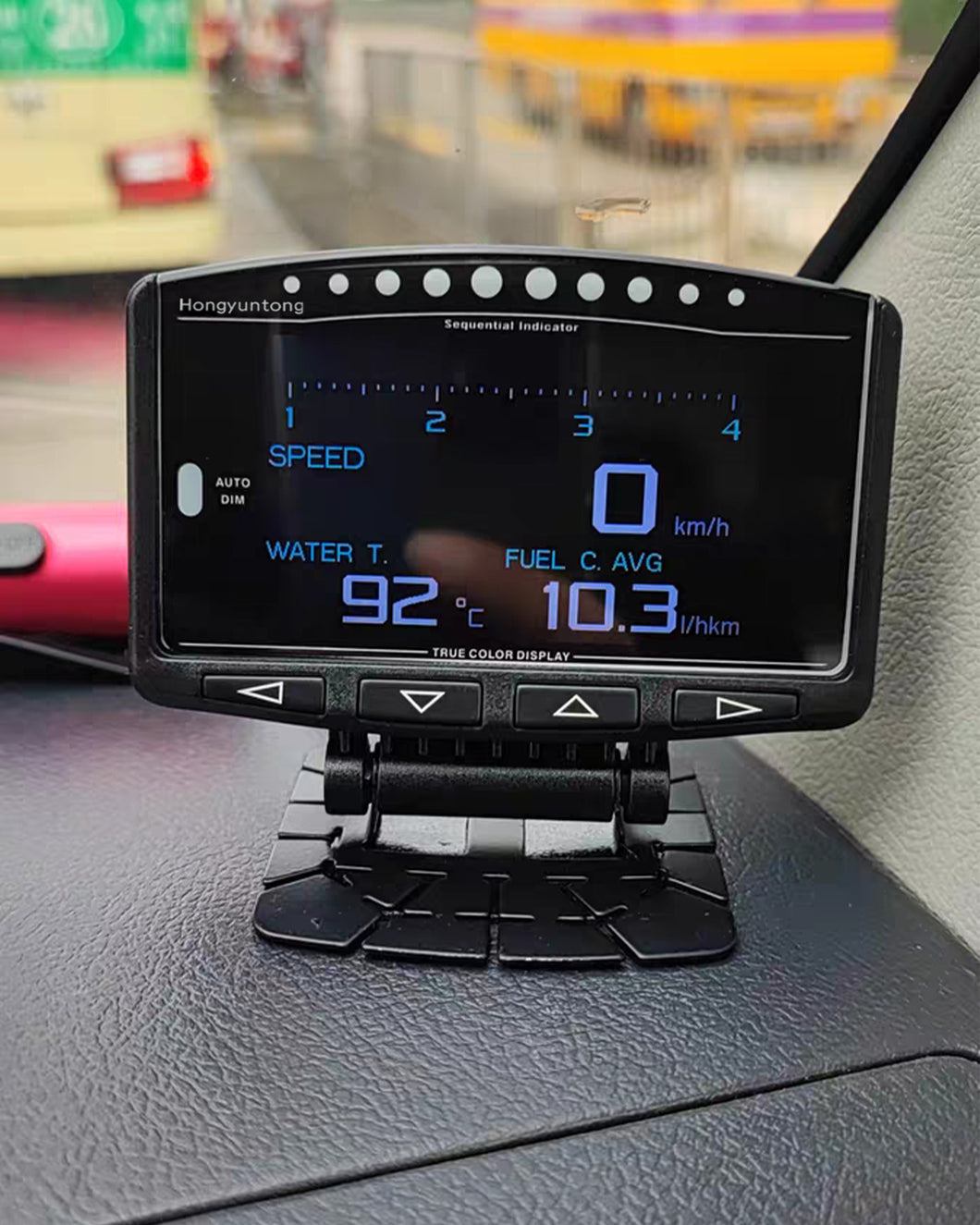 Hongyuntong car dashboard Car Head Up Display P6, OBD+GPS Smart Gauge, Works Great for All Cars
