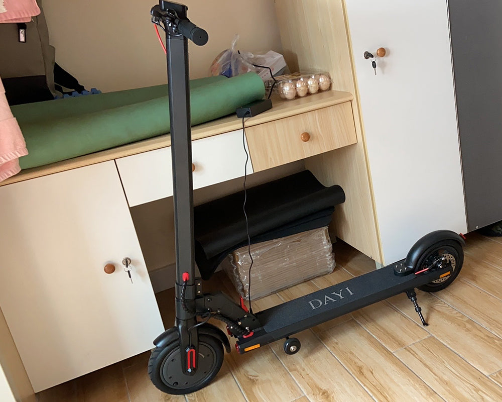 DAYI electric scooter, 350W/15.5 MPH professional scooter, adult electric scooter, scooter with foldable frame and handle, 8 inches without pneumatic tires