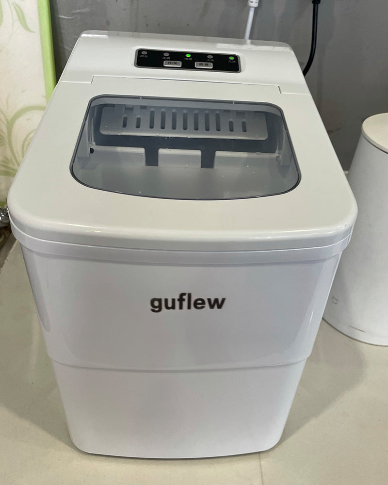 guflew ice maker, desktop mini ice maker-makes 26 pounds of ice every 24 hours-prepares ice cubes in 8 minutes