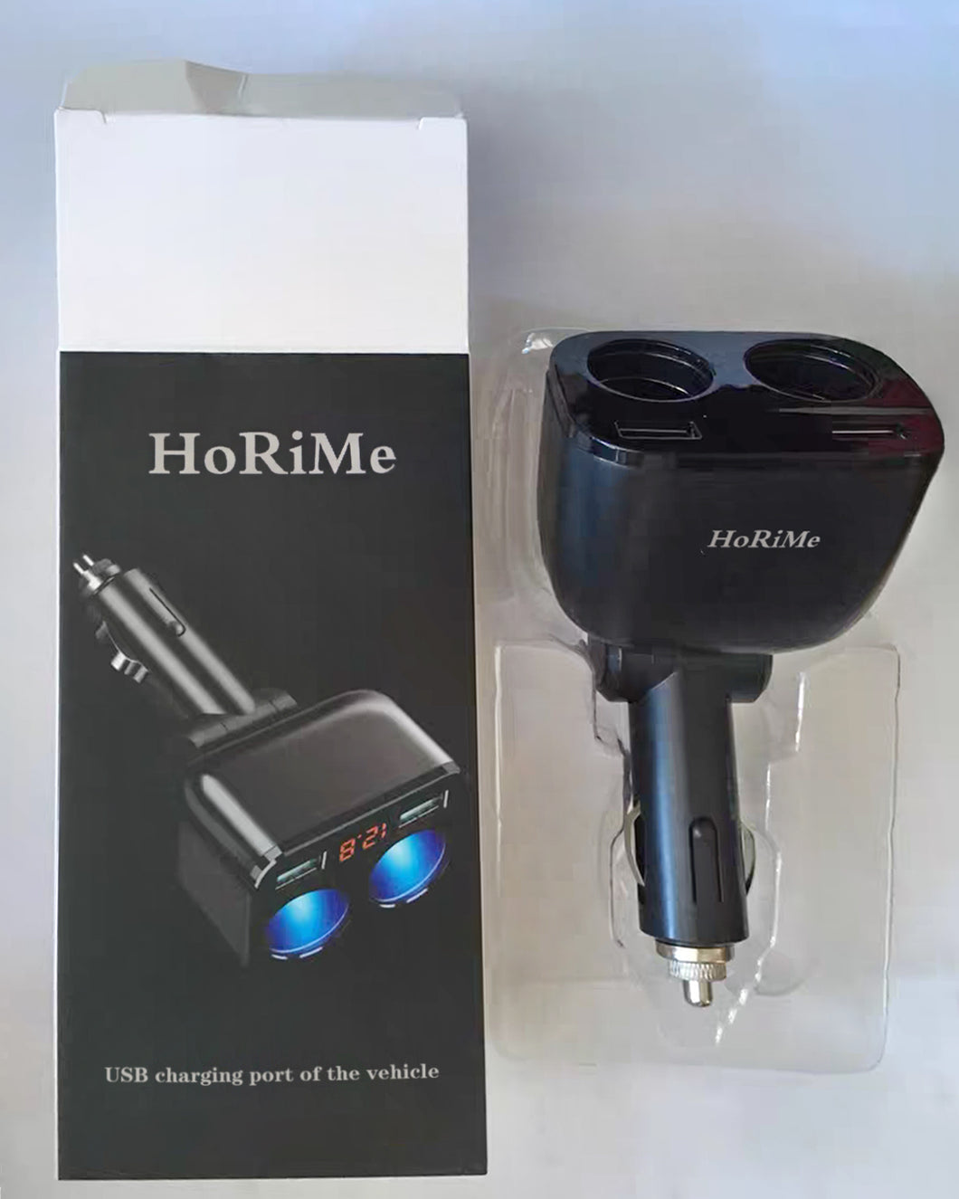 HoRiMe Fast Car Charger,Fast Charging Car Adapter Dual Port Cigarette Lighter USB Charger