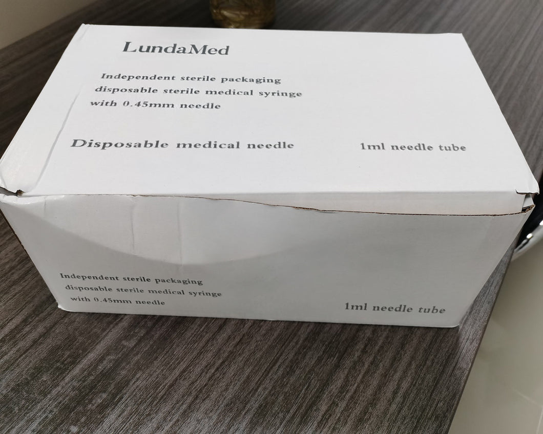 LundaMed medical needle,Disposable Sterile 1cc/ml  25 Tool, Each Individually Wrapped-Pack of 20
