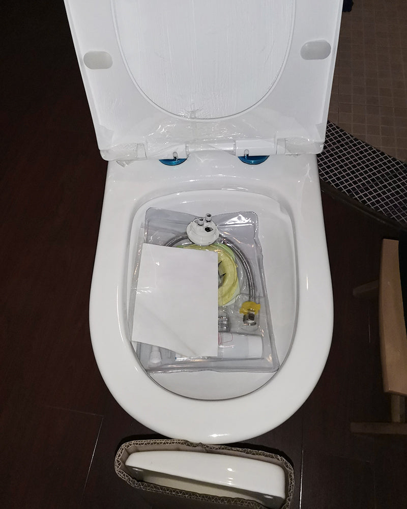 TIVOCO toilet,One Piece Toilet - Tall Elongated Bathroom Toilet Comfort Height Dual Flush White Ceramic Modern Small Bathroom One Piece Toilet with Soft Seat