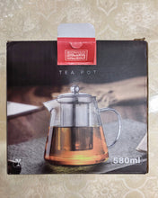 Load image into Gallery viewer, Longdon Homeone Glass Teapot with Stainless Steel Infuser &amp; Lid, Borosilicate Glass Tea Pot Stovetop Safe
