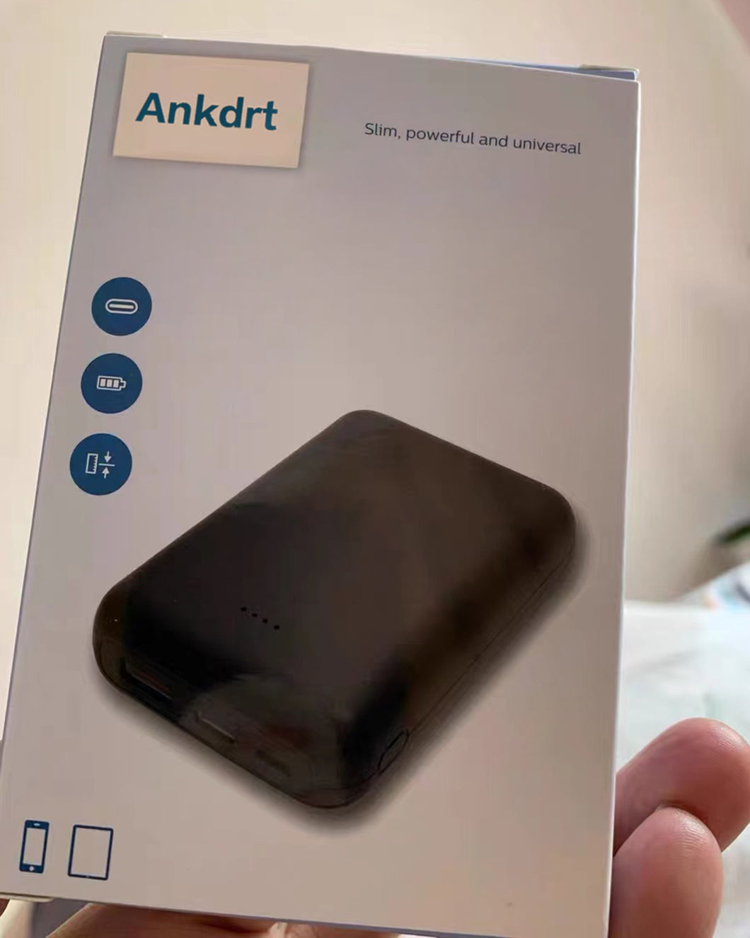 Ankdrt Portable Charger,USB C High-Speed  Power Bank with Triple 3A Ports