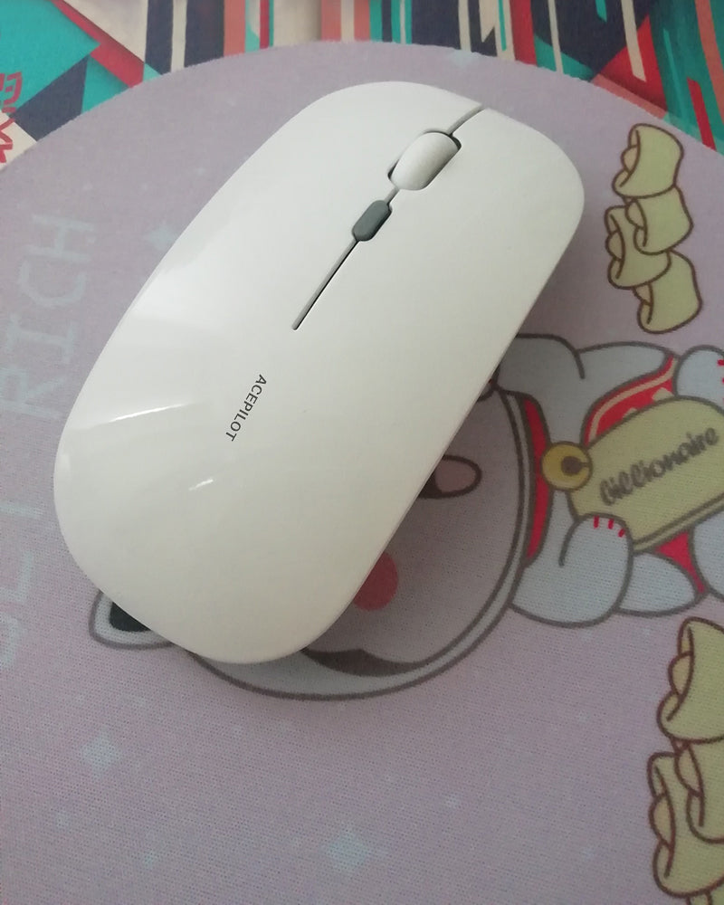 ACEPILOT mouse, computer wireless mouse. Rechargeable ultra-thin silent mouse 2.4G portable mobile optical office mouse