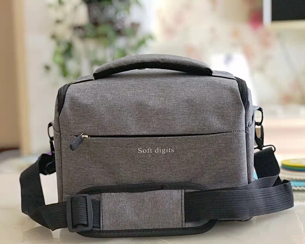 Soft digits camera bag,Camera Bag Padded Shoulder Bag Camera Case with Rain Cover for SLR DSLR, Lenses, Cables, Accessories, Grey