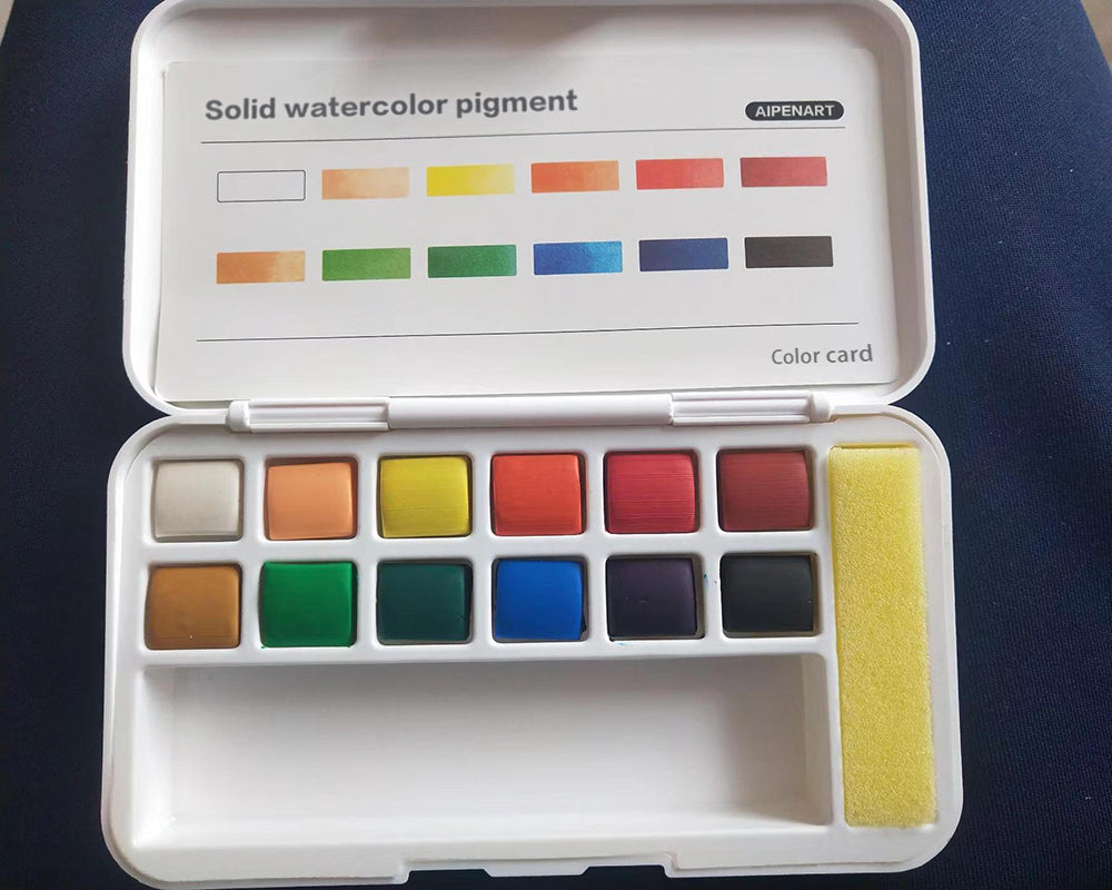AIPENART watercolor pigment, easy to carry, a variety of colors, special painting palette