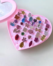 Load image into Gallery viewer, WymbsYdky Little Girl Jewel Rings in Box, Girl Pretend Play and Dress Up Rings (Lovely Ring)
