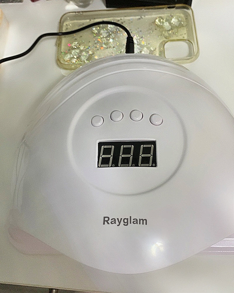 Rayglam UV gel nail lamp, 168W professional nail dryer UV LED nail lamp, with 4 timer settings, professional nail tool with automatic sensor
