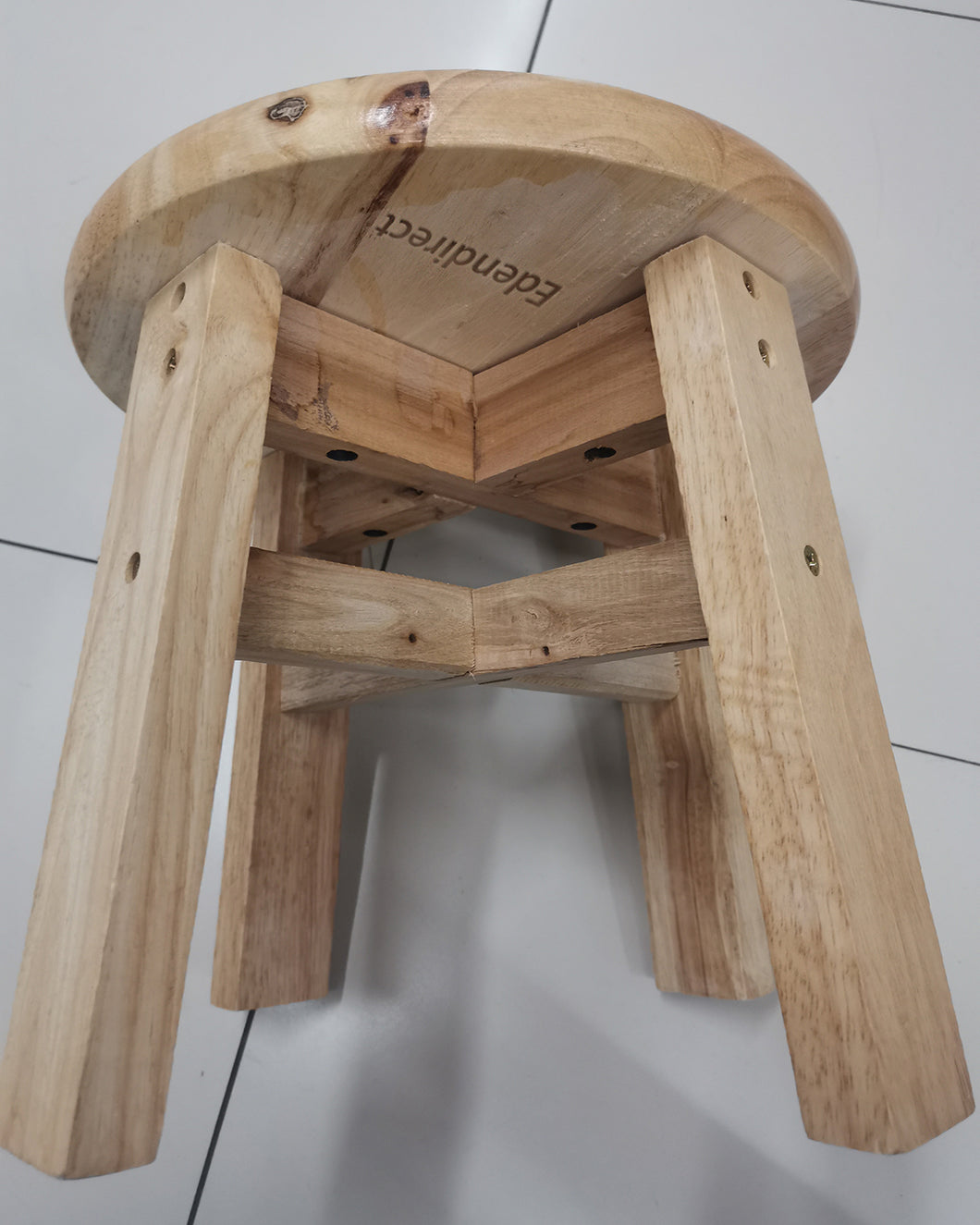 Edendirect- Kids Stool, Grown Oak, Plant Stand, Handcrafted Solid Wood Stool,Small Short Stool