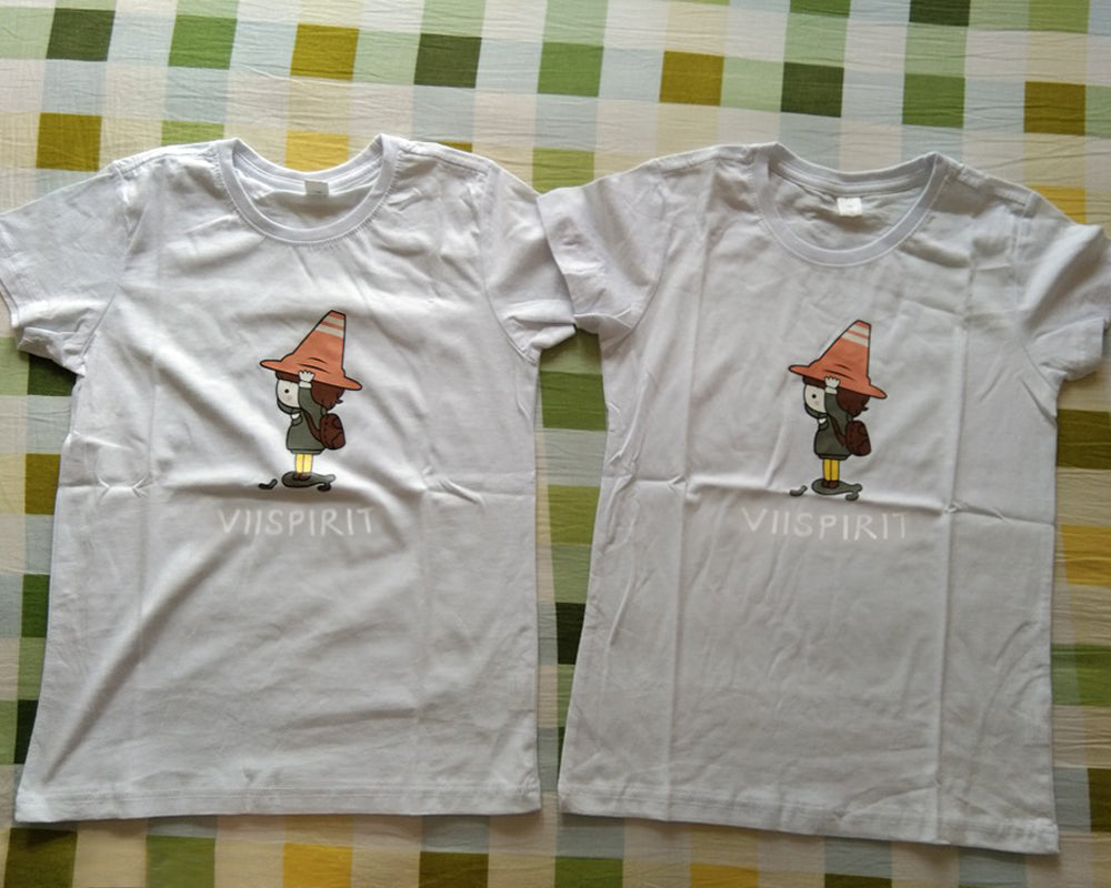 VIISPIRIT children's clothing, children's top, round neck, girls short-sleeved pattern T-shirt 2-piece set