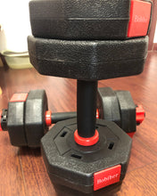 Load image into Gallery viewer, Bobiber dumbbell, adjustable dumbbell barbell weight pair, free weight combo set, non-slip neoprene hands, multi-purpose, home, gym, office
