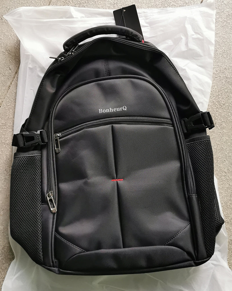 BonheurQ Back packs Zip closure, waterproof, can accommodate a 16-inch computer