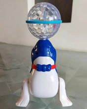 Load image into Gallery viewer, Chamvis action toy, plastic seal, will rotate, emit light and sound, blue
