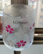 Load image into Gallery viewer, MinWen glass, borosilicate glass with cute flowers with handle for tea, latte, espresso, juice, milk (310ml, 10.1OZ)
