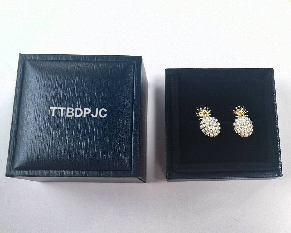 TTBDPJC Pearl Pineapple Stud Earing Gold,Female Fashion Modern Earrings Gift Jewelry