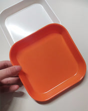 Load image into Gallery viewer, abobwey household tray,Biodegradable Plastics Tray, Rolling Tray Household Tray, Tea Tray, Fruit Tray, Household Tray, Convenient Tray, Square (Small) (white,orange )
