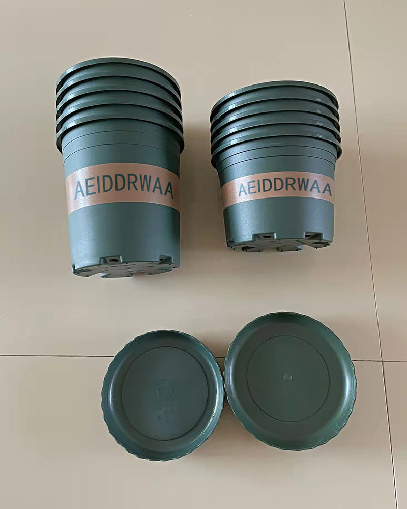 AEIDDRWAA Flower Pots, Plant Pots Set of 10 Plastic Pots with Drain Holes and Trays