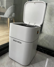 Load image into Gallery viewer, WOA WOA garbage can,Liter Slim Plastic Trash Can with Lid, White Modern Garbage Container Bin
