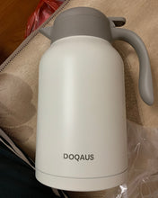 Load image into Gallery viewer, DOQAUS thermos flask, 68 oz stainless steel insulated coffee maker/double wall airless bottle/12 hours heat preservation/2 liter tea, water and coffee dispenser
